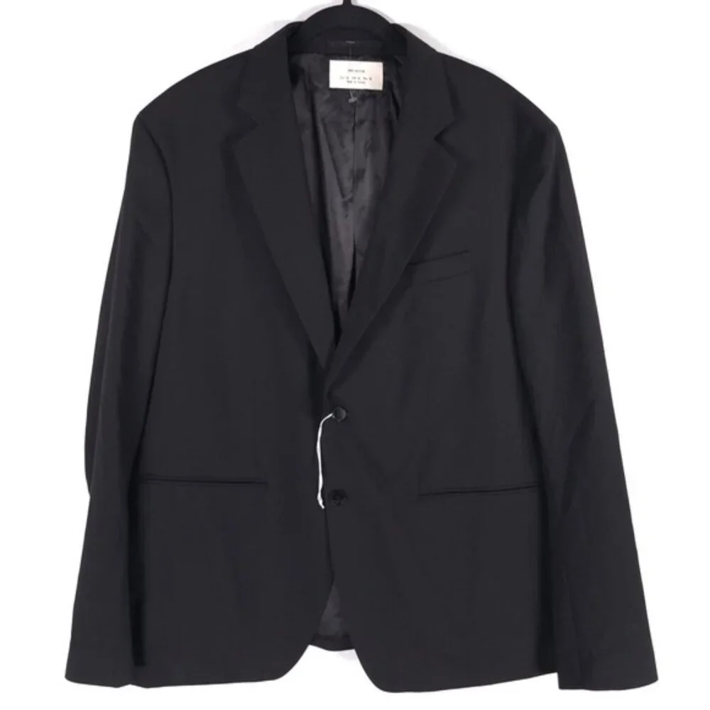 NWOT ZARA ORIGINS 100% WOOL 2 Button Blazer‎ 4 Button Cuffs 1564/104/800 Size 46